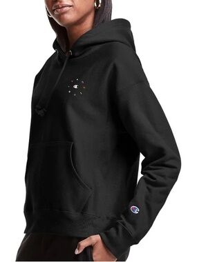 Champion Women's Black Pullover Hoodie with Small Logo